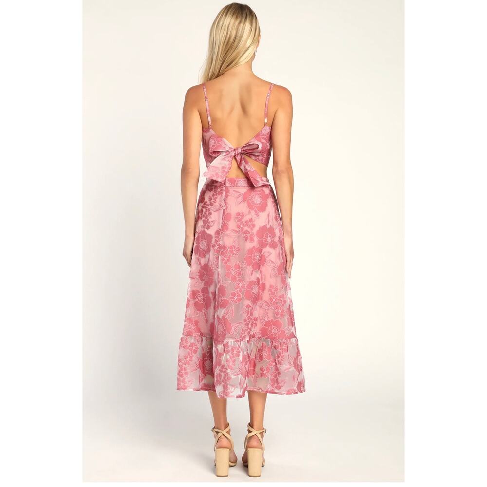Lulus Certainly Stylish Mauve Pink Burnout Floral Two-Piece Midi Dress - Picture 2 of 16